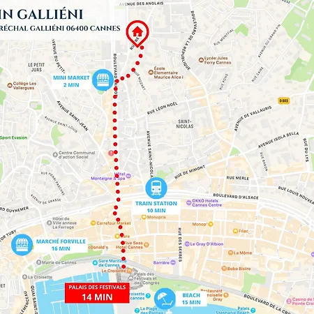 Le Jardin Gallieni - Terrasse Cozy Apartment Cannes